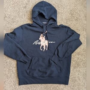 Pink Pony by Ralph Lauren Dark Blue Hoodie with Pink Logo